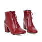 Women's British Style Low Heeled Ankle Boots
