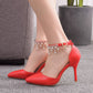 Women Pointed Toe Beads Ankle Strap Bridal Wedding Shoes Stiletto Heel Sandals