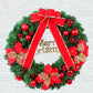 40cm Bow New Year Christmas Wreath Door Drop Room Ornaments Decor