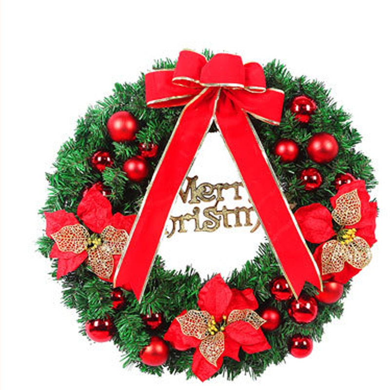 40cm Bow New Year Christmas Wreath Door Drop Room Ornaments Decor – Shoeu
