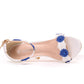 Women Lace Flora Open Toe Ankle Strap Bridal Wedding Stiletto Heel Sandals