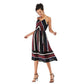Striped Swing Skirt Irregular Chiffon Women Dresses
