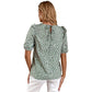 Womens Floral Printed Short Sleeve Chiffon Shirt Top