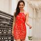 Lace Embroidered Formal Halter Sexy Backless Slim Women's Dresses