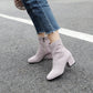 Women Velvet High Heels Short Boots Shoes Woman