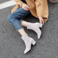 Women Velvet High Heels Short Boots Shoes Woman