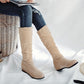 Women Folds Wedge Heel Knee High Boots