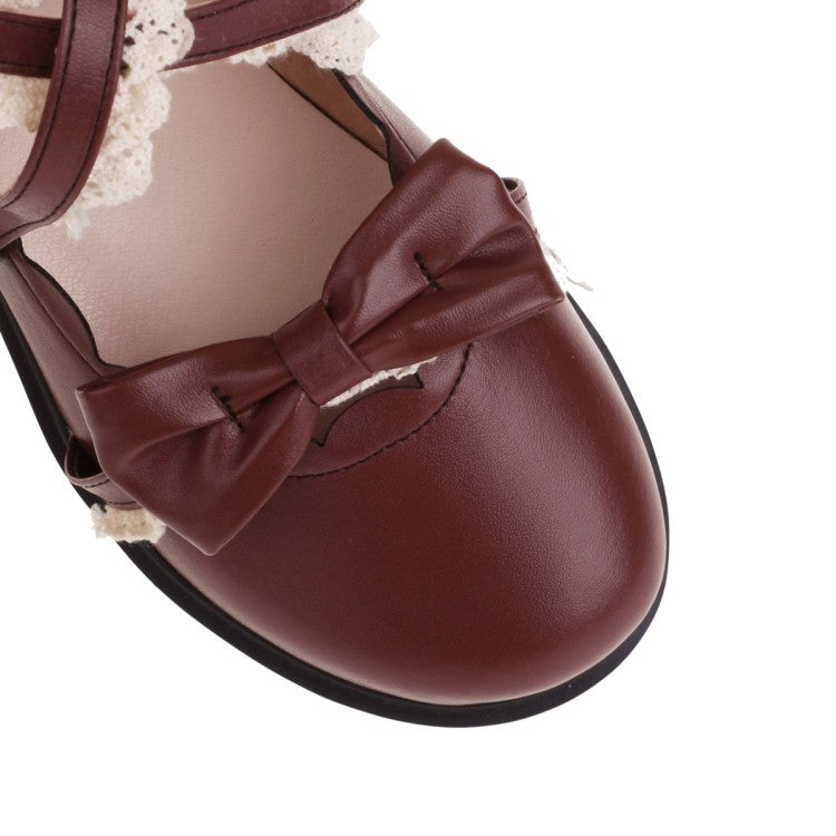 Women Lolita Knot Flats Mary Jane Shoes