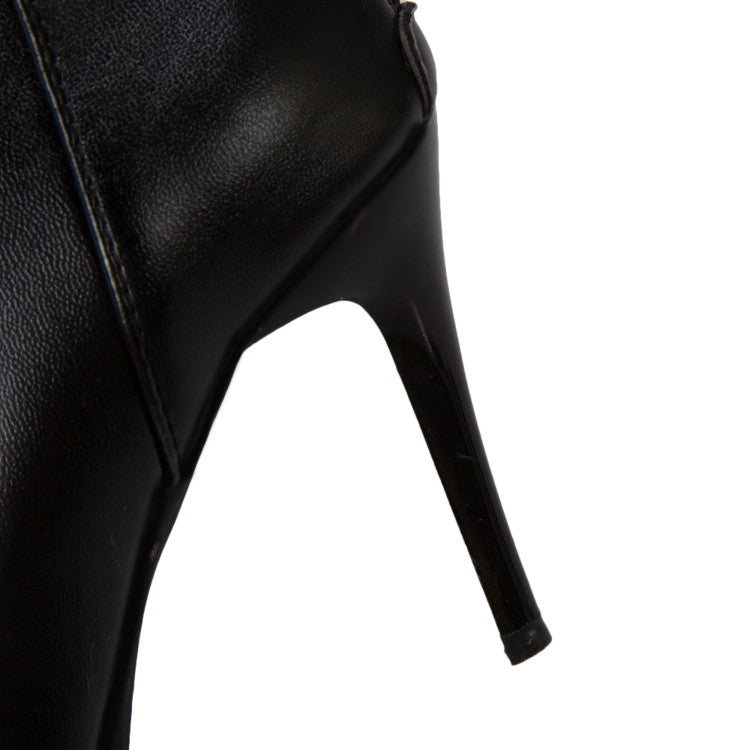 Pointed Toe Women High Heel Short Boots