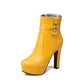 Women Rhinestone High Heel Platform Short Boots