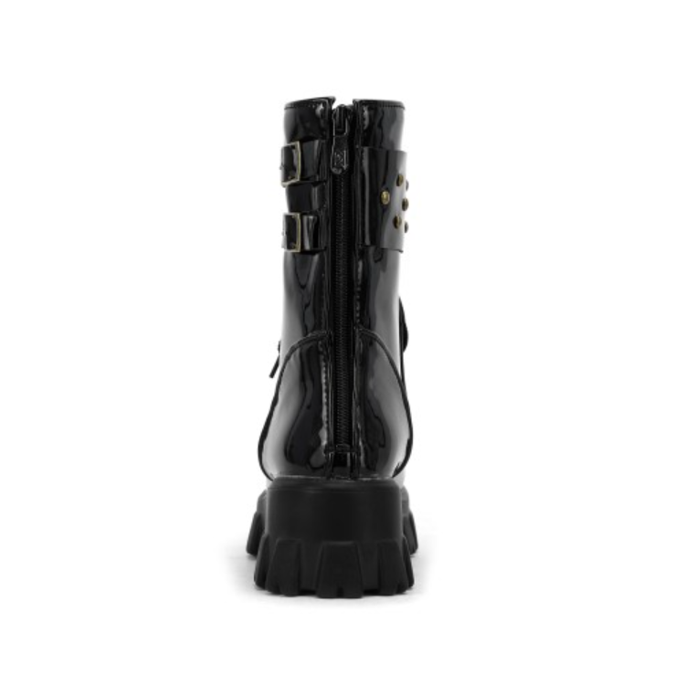 Women Lace Up Buckle Short Motorcycle Boots