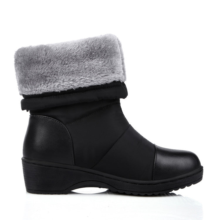 Women Heels Waterproof Winter Down Snow Boots