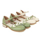 Women Lolita Leaves Hollow Out Round Toe Flat Sandals