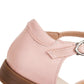 Women Round Toe Butterfly Knot Ankle Strap Hollow Out Flat Sandals