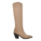 Pointed Toe Beveled Heel Knee-High Boots for Women