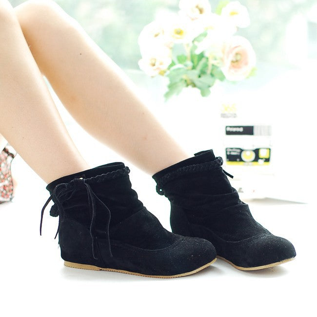 Suede Ankle Boots Wedges Women Shoes