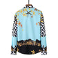 Men's 3D Button Royal Style Leopard Print Printing Long Sleeves Casual Shirts