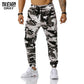 Men's Split Joint Camouflage Out Door Sports Football Training Workout Jogger Pants