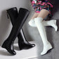 Women zipper wedge heeled Knee High Boots