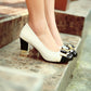Patent Leather Bow Rhinestone Pumps High Heels Women Shoes 2615