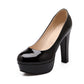 Women Patent Leather Platform Pumps High Heels Shoes