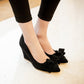 Women Heels Bowtie Platform Wedges Shoes