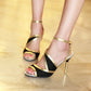 Women Solid Color Buckle Strap Stiletto Heels Sandals