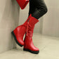 Women Platform Wedges Heel Mid Calf Boots