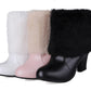 Women Rabbit Fur High Heels Short Boots