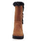 Women Fur Buckle Belt Block Heel Snow Boots