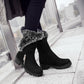 Women Mid Heel Mid Calf Snow Boots