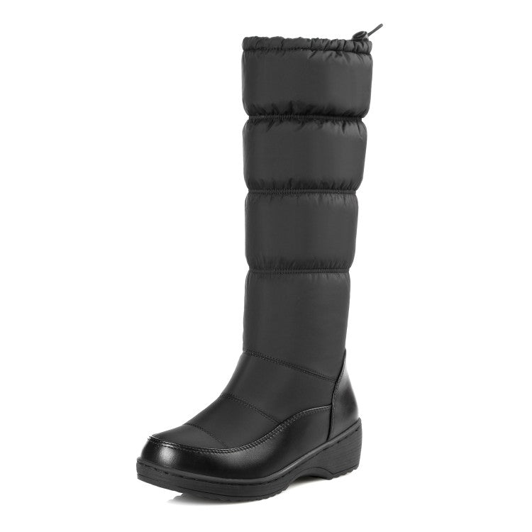 Women Heels Waterproof Winter Down Mid Calf Snow Boots