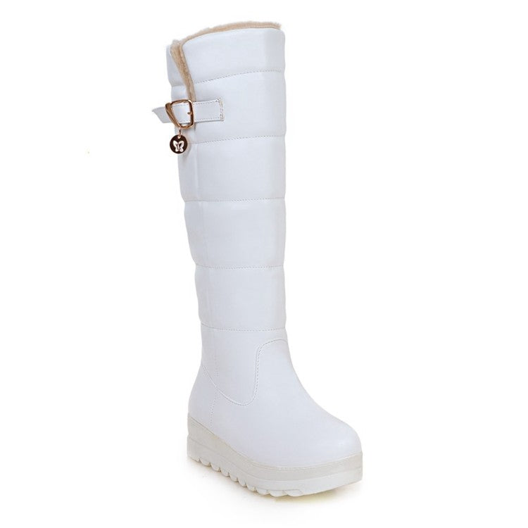 Women Platform Heels Knee High Snow Boots