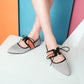 Women Pointed Toe Color Block Flats Shoes