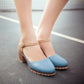Women Color Block Round Toe Ankle Strap Block Heel Sandals