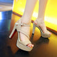 Women Peep Toe Ankle Strap Platform Super High Heel Sandals