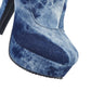 Women Tie Dye Suede Side Zippers Chunky Heel Platform Knee High Boots