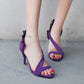 Women Frosted Flora Solid Color Stiletto Heels Sandals