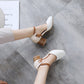 Women Square Toe Ankle Strap Chunky Heel Sandals