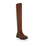 Side Zippers Round Toe Low Heels Knee-High Boots for Women