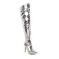 Women Patent Leather Pointed Toe Stiletto Heel Over the Knee Boots