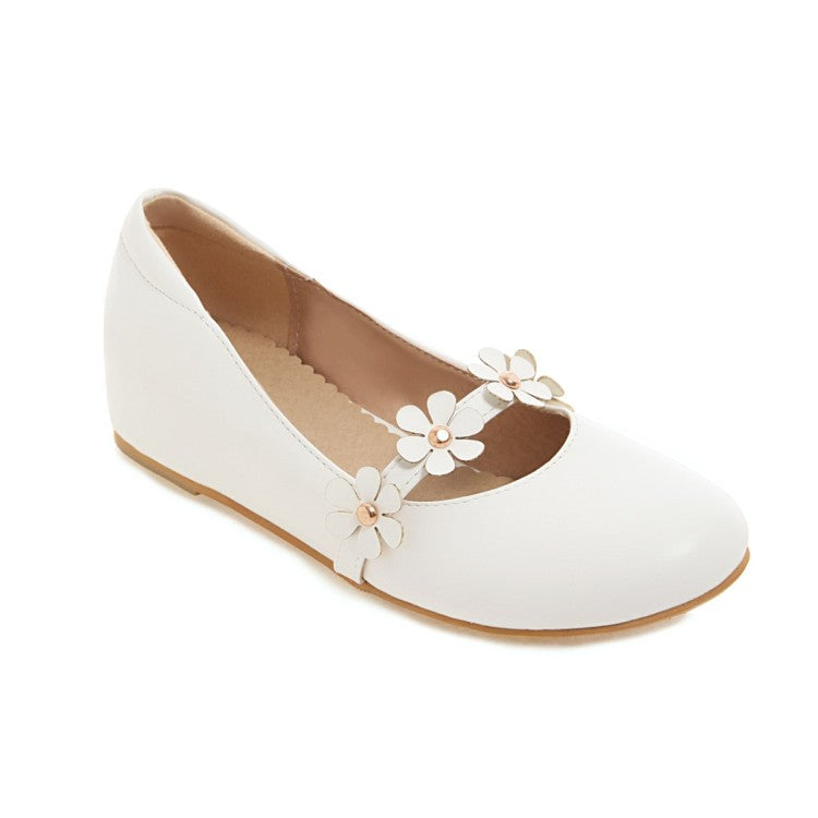 Women Flowers Flats Mary Jane Shoes