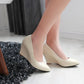 Women Heels Patent Leather Platform Wedge Shoes