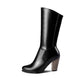 Women Zipper High Heel Mid Calf Boots