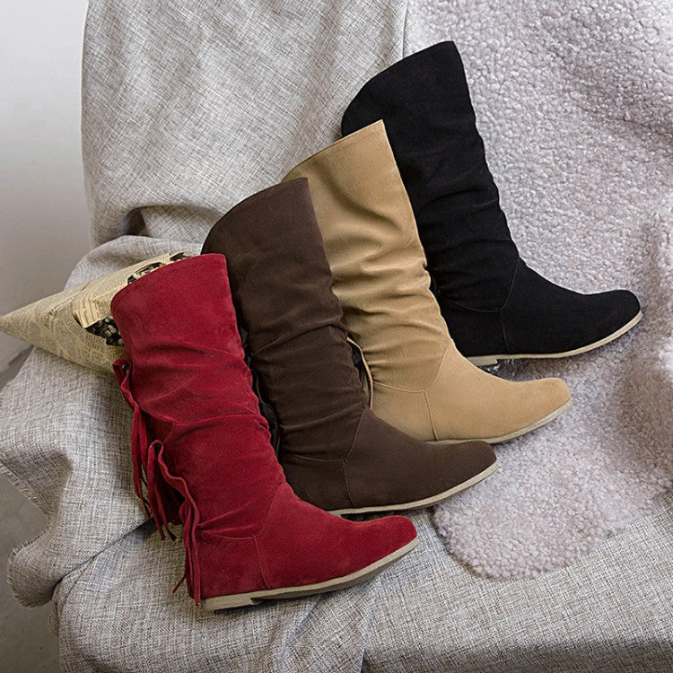 Tassel Mid Calf Boots for Women