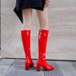 Side Zippers Block Chunky Heel Knee High Boots for Women