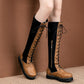 Women Strappy Platform Wedges Heel Knee High Boots