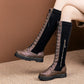 Women Strappy Platform Wedges Heel Knee High Boots