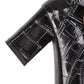 Women Glossy Crocodile Pattern Belts Buckles Block Heel Short Boots