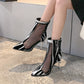 Women Pointed Toe Hollow Out High Heels Short Boots
